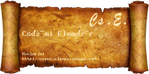 Csémi Elemér névjegykártya
